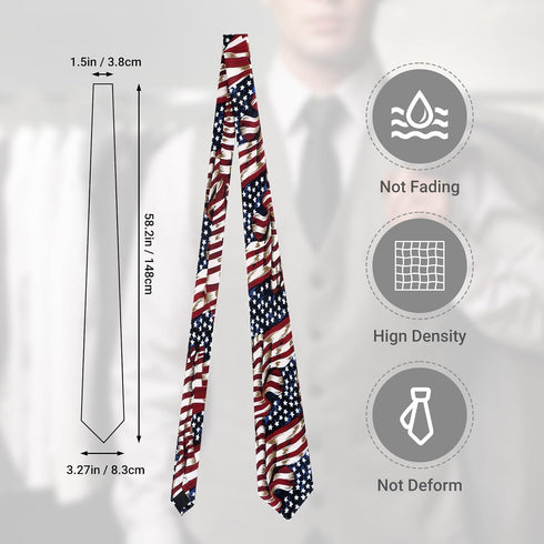 Men's American Flag Ties 3.27" (8.3CM) USA Flag Necktie For Men...