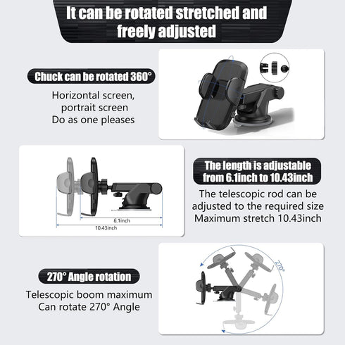 1 PC Car Phone Holder with Silicone Gasket, Shockproof Waterproof Plastic Vehicle Smartphone Mount for 1.96In to 3.54In Equipment, Universal Autom...