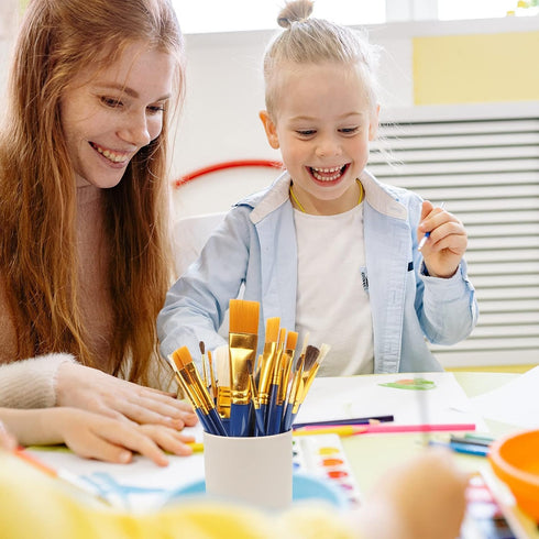 Acrylic Paint Brushes Set, Halobios 25 Pcs Artist Paintbrushes Acrylic Painting Brushes for Children Beginners, Artist Painting Kits for Acrylic O...