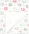 EVERYDAY KIDS Large Ultra Soft Gray and Pink Elephant Minky Baby Blanket for Girls Mink and Sherpa Toddler and Baby Girl Blanket Measures 30 x 40”...