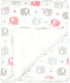 EVERYDAY KIDS Large Ultra Soft Gray and Pink Elephant Minky Baby Blanket for Girls Mink and Sherpa Toddler and Baby Girl Blanket Measures 30 x 40”...