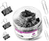 Binder Clips Paper Clips, 360 Pcs Binders & Paperclips Assorted Sizes with Container, Silver Paper Clips & Black Binder Clips Office Supplies, Pap...