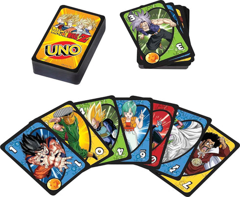 Mattel Games UNO Dragon Ball Z Card Game for Family Night Featuring TV Show Themed Graphics and a Special Rule for 2-10 Players...