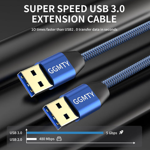 USB to USB Cable 3FT,Durable Braidedfor USB 3.0 Male to Male Type A to Type A Cable Data Transfer Compatible with Hard Drive, Laptop, DVD Player, ...