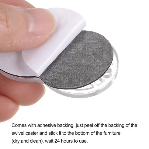 uxcell 16pcs Self Adhesive Mini Caster Wheels Universal Wheel 360° Rotation Nylon Sticky Swivel Pulley for Kitchen Small Appliances Storage Boxes ...