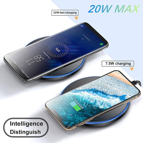 20W Fast Wireless Charger Pad,Wireless Phone Charging Station Compatible with iPhone 14/15/13/12/11/SE/X/AirPods,Fast Charge for Samsung Galaxy S2...