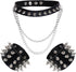 3Pcs Leather Spike Choker Studded Bracelet Cuffs Set Black Gothic Jewelry Rivet Collar Wristbands Puck Accessories for Men Women 80s Rock Goth Cos...