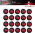 TMH (Pack of 20 3/4 Inch Mount RED LED Clearance Bullet Marker lights, Side LED marker lights for trailer Truck RV Car Bus Van...