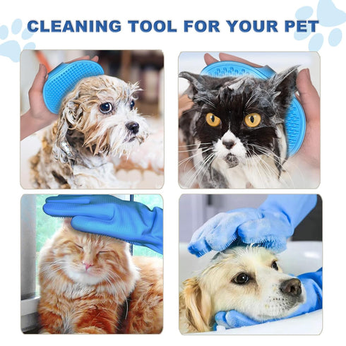 2pcs dog washing gloves and dog bath brush, 2-in-1 pet shower set | Suitable for dogs, cats, bath massage, and pet grooming...