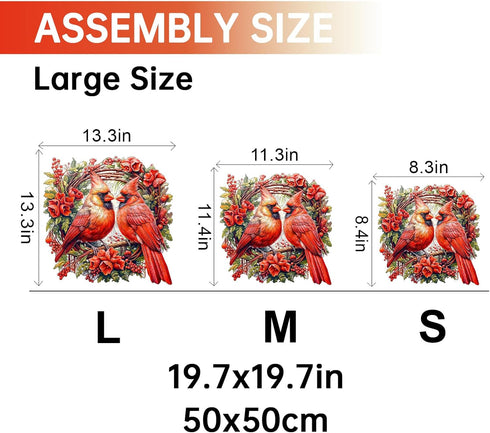 Wooden Puzzles for Adults, Cardinal Wooden Jigsaw Puzzles for Adults, Wood Puzzles Adult, Unique Animal Shape Wood Cut Puzzles, Birthday Gifts for...