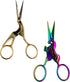 SINGER 4 Inch Forged Embroidery Scissors for Sewing, Cross-Stitching, Crafts, & More (Gold Stork & Spectrum Finish Unicorn Designs, 2-Pack)...