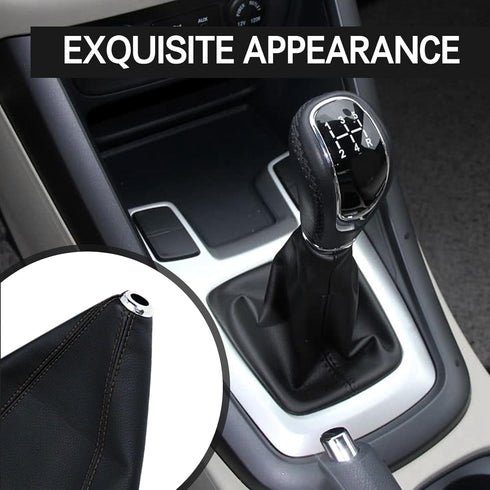 1 PC Car Gear Lever Dust Cover, Leather Gear Lever Shifter Head Cover, Car Gear Cover Shifter Protector, Universal Transmission Boot Cover for Man...