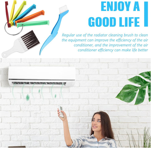 3 Pieces FCR6 Fin Comb Air Conditioner Fin Cleaner Set with 2 Different Brush Condenser Applicable to More Occasions Evaporator Radiator Clean Rep...
