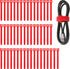 Pasow 50pcs Reusable Fastening Adjustable Cable Ties Wire Management (8 Inch, Red)...