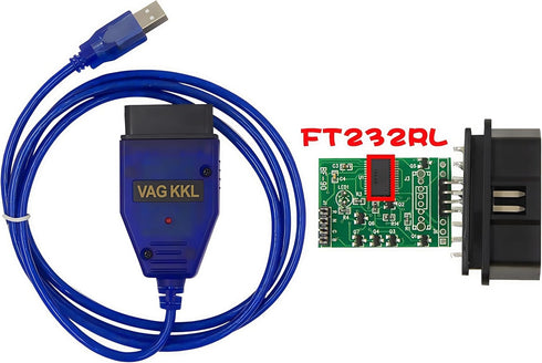 OBD2 Diagnostic Cable for VW, Audi, Skoda and Seat, Car ECU Scanner USB Cable Compatible for VAG KKL 409. (Blue)...