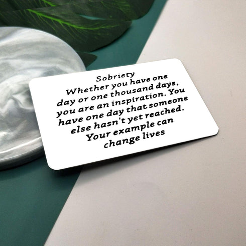 Vadaka Sobriety Gift Card Metal Wallet Insert Card Addiction Recovery Gifts AA Gift Sober Jewelry for Men Women Engraved Wallet Insert Card Inspir...