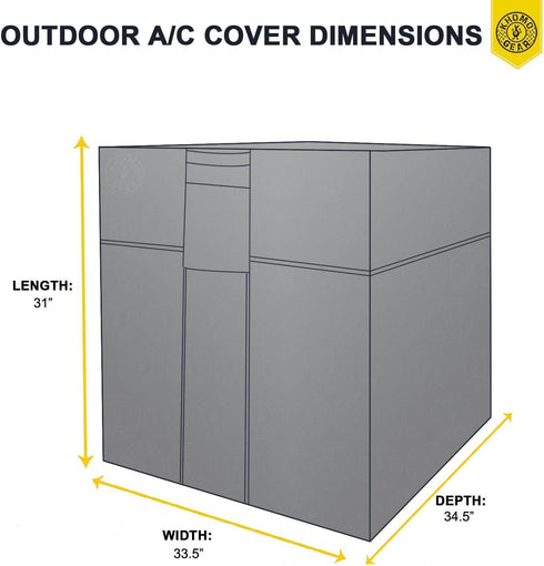 KHOMO GEAR Waterproof Heavy Duty Outdoor Air Conditioning Cover AC Protector, Conditioner Outside Units, Grey,AC-Cover-Grey...