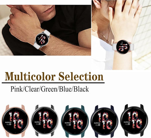 5-Pack Screen Protector with Tempered Glass Compatible with Garmin Venu 2 / Garmin vivoactive 4 Smartwatch, Hard PC Bumper Case Ultra-Thin Scratch...