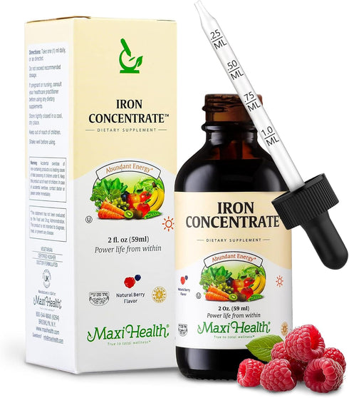 Liquid Iron Supplement for Women, Men and Kids - 15 mg Per ML Berry Flavored - High Potency - Easy to Mix for Immediate Absorption - Increase Ener...