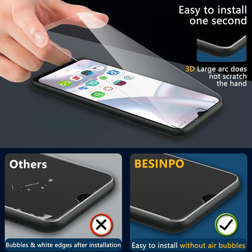 BESINPO 2 Pack Screen Protector for Gabb Phone 3 Pro,9H Tempered Glass Film Full Coverage Ultra HD Anti-Fingerprint Bubble Free for Gabb 3 Pro Scr...