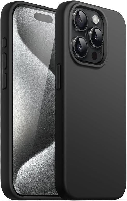 JETech Silicone Case for iPhone 15 Pro 6.1-Inch, Silky-Soft Touch Full-Body Protective Phone Case, Shockproof Cover (Black)......