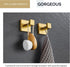 Angle Simple Towel Hook Brushed Gold 2 Pack, 304 Stainless Steel Square Robe Hook for Bathroom...
