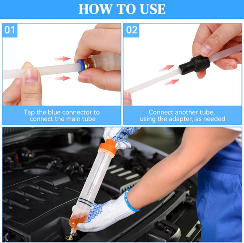500CC Automotive Fluid Extractor Pump 500CC Fluid Extractor Manual Fluid Extractor Oil Extractor Pump Syringe Pump for Gasoline Hand Cleaner for P...