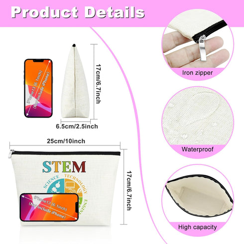 STEM Teacher Appreciation Gifts Makeup Bag for STEM Specials Crew Gift Cosmetic Bag Birthday Gifts for Women Friendship Thank You Gifts for Cowork...