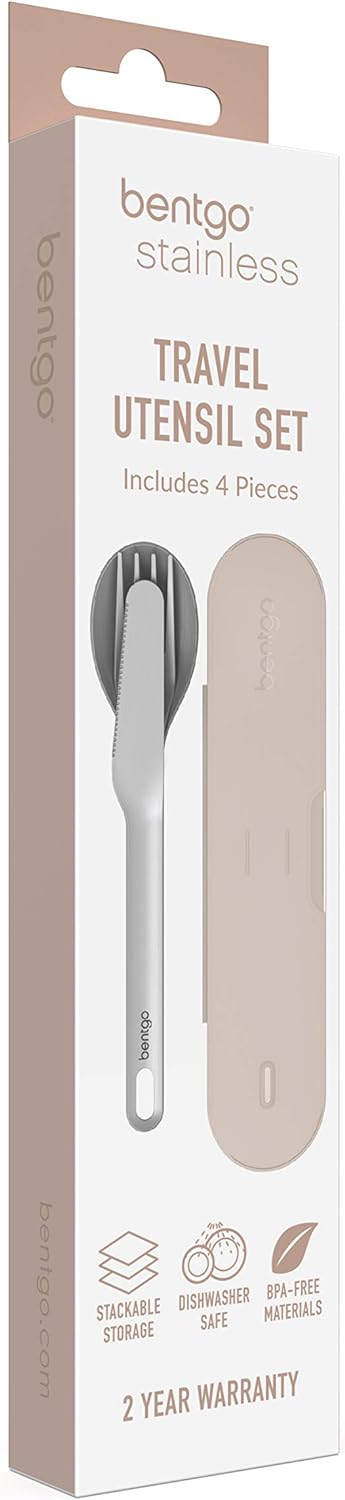 Bentgo® Stainless Travel Utensil Set - Reusable 3-Piece Silverware Set with Carrying Case, High-Grade Premium Steel, BPA-Free Case, Eco-Friendly -...