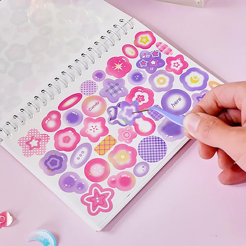 2300PCS Scrapbook Stickers Cute Butterfly Stars Heart Stickers Self Adhesive Korean Bows Ribbons Stickers Book for Kids Girls Boys Aesthetic Craft...