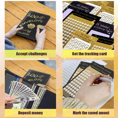 100 Envelopes Money Saving Challenge,Savings Challenges Book with Envelopes?Money Saving Budget A5 Binder with Cash Envelopes for Budgeting?libro ...