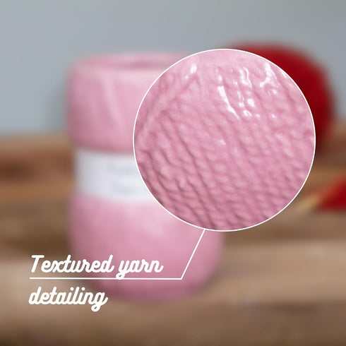 Boxer Gifts 'Knitting Keeps Me From Unraveling' Novelty Knitting Gift Mug | Light Pink Colour With Realistic Yarn Detailing | Amazing Christmas, B...