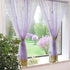 ABREEZE Cutwork Crochet Embroidered Curtain,Tassels Curtains Tie-Up Shade Sheer Curtains Adjustable Valances for Living Room,Light Purple 1Panel...