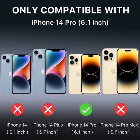 MYBAT Pro Stealth Series Phone Case for iPhone 14 Pro Case with Stand 6.1",Support Magnetic Car Mount, Heavy Duty Military Grade Drop Protective R...
