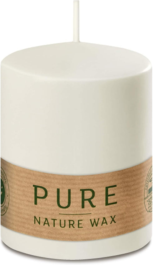 HYOOLA Pure Natural Pillar Candles - Made of 100% Natural Wax - Paraffin Free - 2.7 x 3.5 Inch - White...