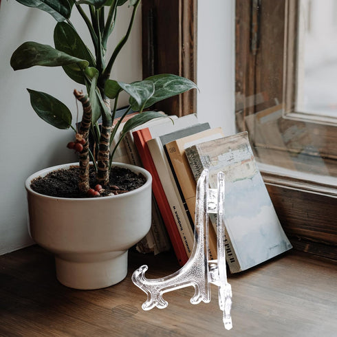 12pcs Photo Frame Stand Desk Easel Clear Monitor Stand Book Display Stand Acrylic Easels Novel Display Stand Plate Stands for Display Picture Fram...