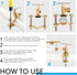 2 Pcs Brass Self Piercing Saddle Valve Copper Self Tapping Valve with 1/4 Inch Compression Outlet for 3/8 to 1-5/16 Inch Water Pipe Supply...