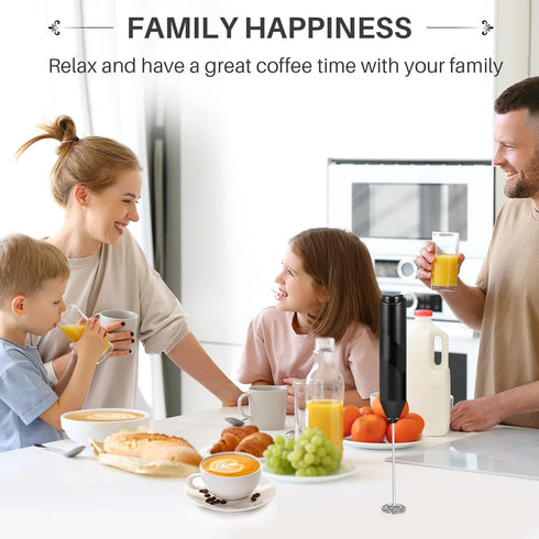 Electric Milk Frother for Coffee, Battery Powered Foam Maker, Mini Mixer and Coffee Blender, Handheld Milk Frother Wand, Birthday Gift for Boyfrie...