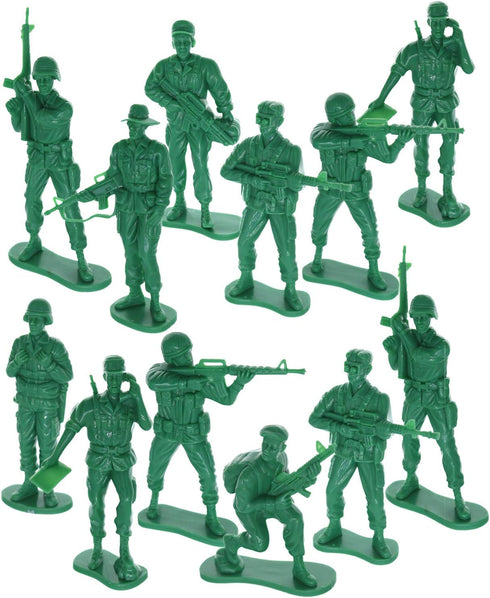 GiftExpress 12pc 5" Large Green Army Men, US Military Soldiers, Action Figure Set...