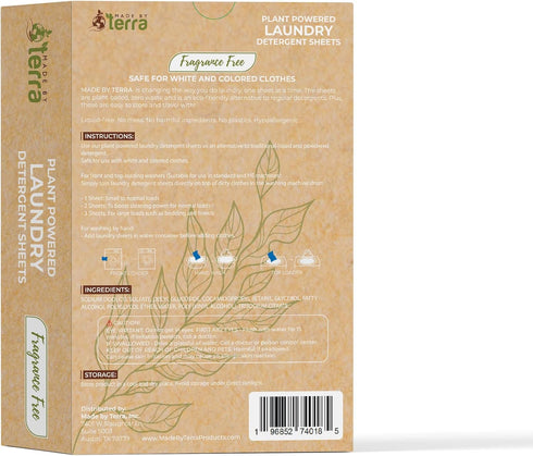 Laundry Detergent (Fragrance Free, 60 Sheets Pack)...
