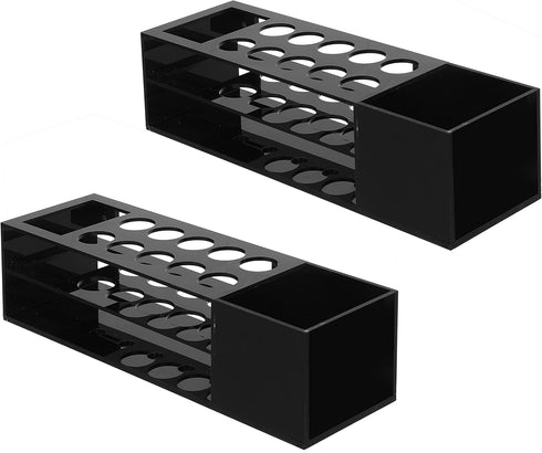 MyGift Dry Erase Marker Holder for Whiteboard, Black Clear Acrylic Marker and Accessories Storage Rack for Eraser and Cleaning Bottles, Set of 2...
