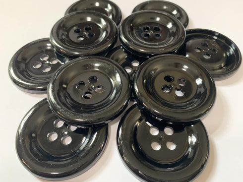 50 mm Large Button 4 Holes Black 15 Pcs for Crafts Making Clothes Sewing and DIY Projects, Scrapbook...