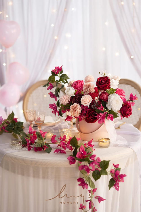 Ling's Moment Blush Dahlia Foam Artificial Flowers Real Touch Faux Fake Flower for Home Decor Graduation Baby Shower Decorations Outdoors Party Fa...