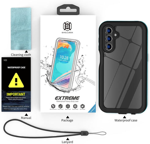 for Samsung Galaxy A15 5G Phone Case Waterproof IP68 Certified Dustproof Shockproof Built-in Screen Protector Full Body Case for Samsung Galaxy A1...