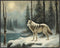 Posterizer 1 pcs-gray wolf in snowy wintery nature-oil painting style 2-Art for Animal Lovers-Landscape & Nature Art-Decor for Home & Office- unfr...
