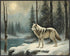 Posterizer 1 pcs-gray wolf in snowy wintery nature-oil painting style 2-Art for Animal Lovers-Landscape & Nature Art-Decor for Home & Office- unfr...
