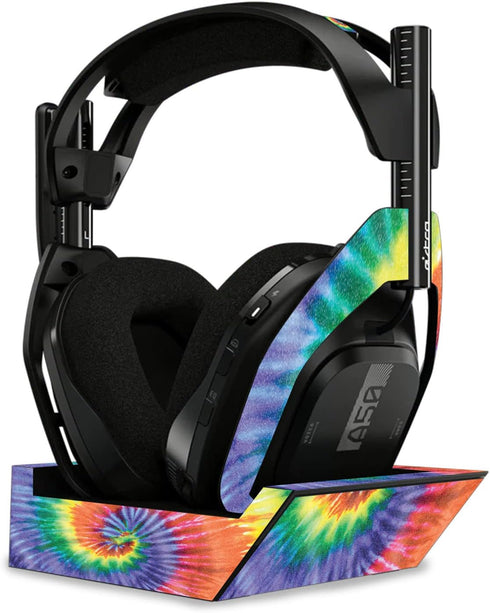 MightySkins Glossy Glitter Skin Compatible with Astro A50 Wireless Headphones + Base Station (Gen 4) - Tie Dye Spiral | Protective, Durable High-G...