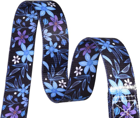 Dog Collar and Leash Set for Small Dogs, with Floral Print, Soft Comfortable Adjustable Collar for Small Medium Large Dogs, Floral Pattern for Gir...