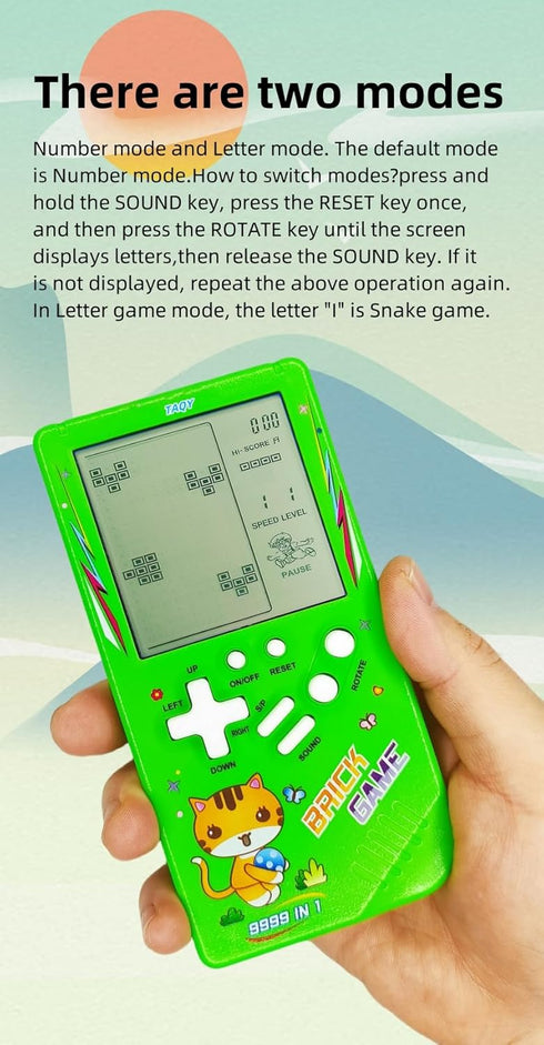 Cute Cat Pattern Block Game Console 23 Brick Games Racing/Tank Battle Retro Mini Game Machine Children's Game Console 70/80/90's Nostalgic Gifts P...
