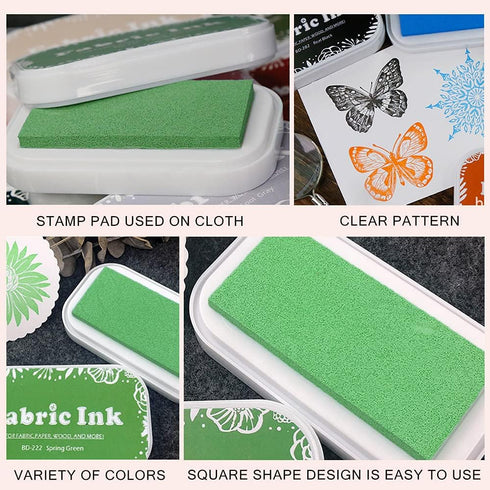 Fabric Ink Pads for Rubber Stamps, Washable Craft Ink Pads for Card Making Scrapbook, Permanent Ink Pad for Wood, Paper, 3.7 x 2.1" (Orange, 212)...